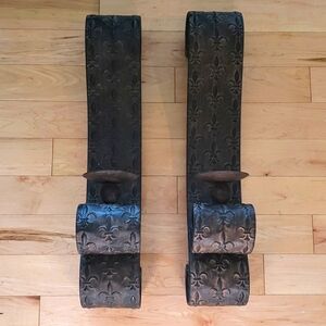 Fleur de Lis candle wall sconces